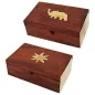 Preview: Kleine Motiv Holzbox mit Klappdeckel 6,5cm x 4cm Aufbewahrungsbox 1