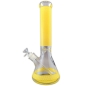 Preview: Ghodt Glow Serie Gold 35cm 18.8 auf 14.5 Glasbong Erlenmeyer-Bong Eisbong ohne Kickloch 2