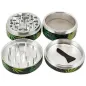 Preview: Black Leaf Grinder Camouflage Leafes 4-Part Ø 54mm Grün/Schwarz Alu CNC 2