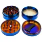 Preview: FIRE-FLOW 4-Part Grinder Icy Blue Trance Leaf Ø 50mm Blau Zink 3