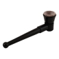 Preview: Holzpfeife Natur Pipe 10,5cm Farbe Schwarz 2-teilig 1