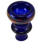 Preview: Verzierter Glas Shisha Kopf Blau 5-Loch 2