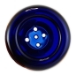 Preview: Verzierter Glas Shisha Kopf Blau 5-Loch 3