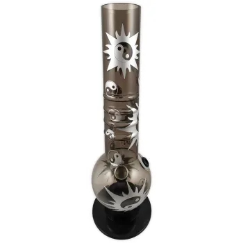 Acrylbong 32cm Yin Yang Design Farbe Grau 3
