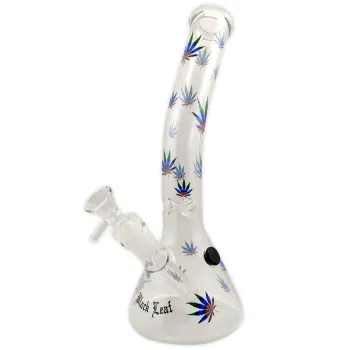 Glasbong Black Leaf 2.0 Pastel Leaves 30cm 18.8 auf 14.5 Schliff Kolben Eisbong 1