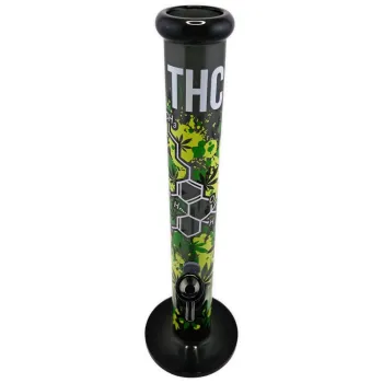 Glasbong FIRE-FLOW x Black Leaf THC Molekül 40cm 18.8 auf 14.5 Schliff Zylinder Bong 4