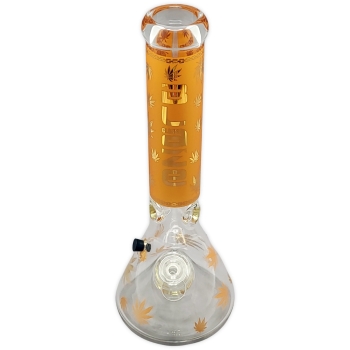Blaze Glass Golden Leaf Orange Glasbong 34,5cm 18.8 auf 14.5 Schliff Kolben Eisbong 3
