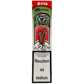 Blunt Wrap Herbal Red 2er inkl. 2 Tips Pack Erdbeere-Kiwi Aroma 1