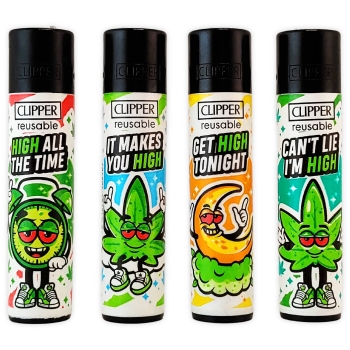 Clipper Large Feuerzeug 4er Set Weed Statements #7