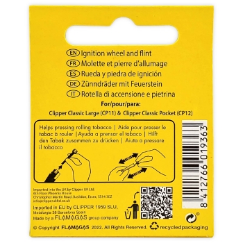 Clipper Large Flintsystem 3er Blister Nachrüstset Zündrad + Feuerstein 2