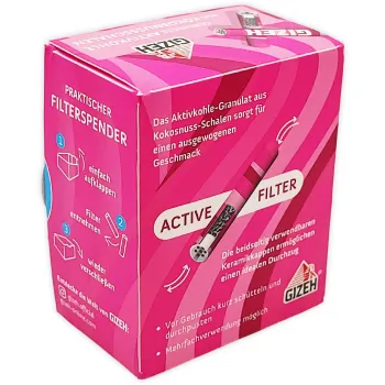 Gizeh Aktivkohlefilter Pink Extra Slim Ø6mm 34 Stück Activ Tips 2