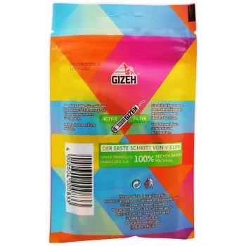 Gizeh Aktivkohlefilter Rainbow Extra Slim Ø6mm 50 Stück Activ Tips 2