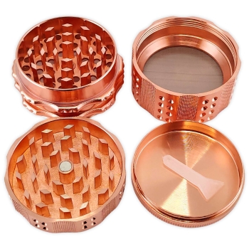 Faro Roségold 4-Part Grinder Ø 52mm Alu CNC 2