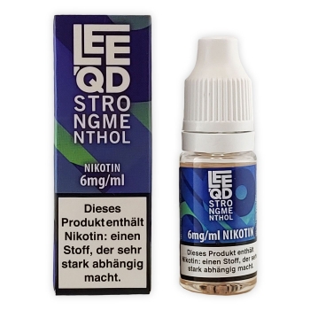 LEEQD Fresh Strong Menthol 10ml Liquid E-Zigarette 6mg Nikotin 1