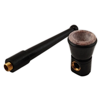 Holzpfeife Natur Pipe 10,5cm Farbe Schwarz 2-teilig 3