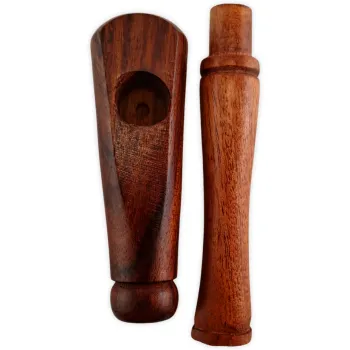 Holzpfeife für Aktivkohlefilter Natur Pipe 15cm Farbe Braun 2-teilig 2