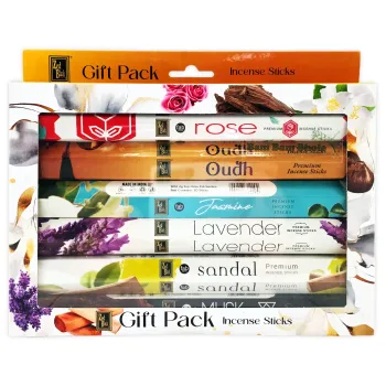 Zed Black Incense Sticks Gift Pack 6x 20 Räucherstäbchen Auswahl Indien 1