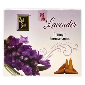 Zed Black Premium Räucherkegel Lavender Incense Dhoop Cone Indien 1