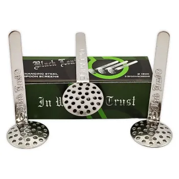 3er Pack Black Leaf Hängesiebe 18mm Edelstahl Siebe Bong Kopf 1