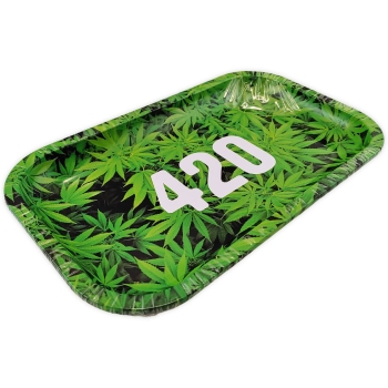 420 Hanfblätter Rolling Tray Drehunterlage Medium Size Tablett 2
