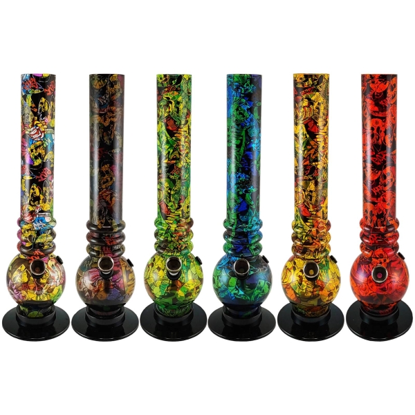 Acrylbong 30cm Graffiti Design Farbauswahl 1