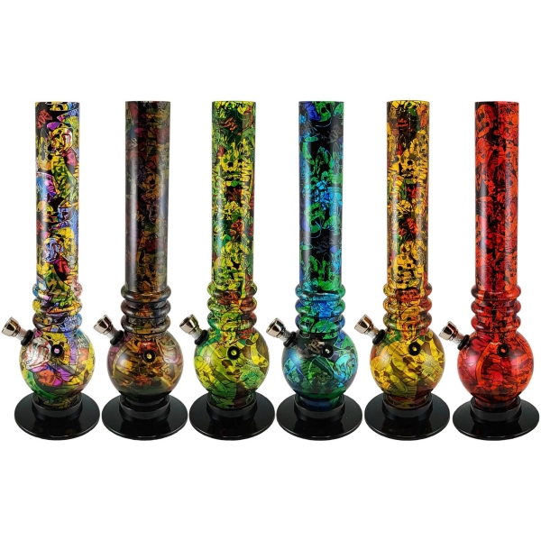 Acrylbong 30cm Graffiti Design Farbauswahl 2
