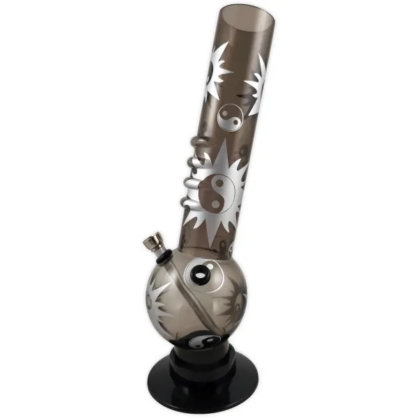 Acrylbong 32cm Yin Yang Design Farbe Grau 2