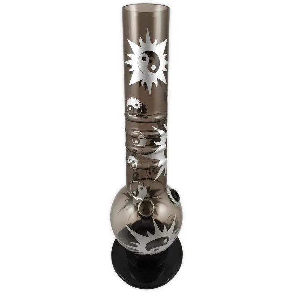 Acrylbong 32cm Yin Yang Design Farbe Grau 3