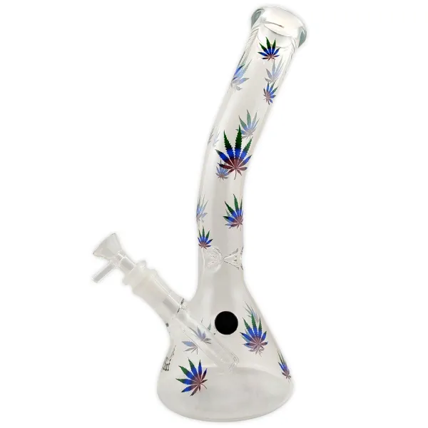 Glasbong Black Leaf 2.0 Pastel Leaves 30cm 18.8 auf 14.5 Schliff Kolben Eisbong 2