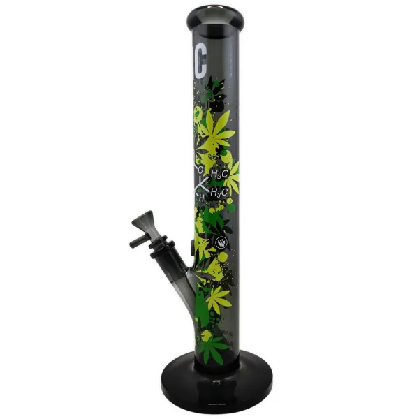 Glasbong FIRE-FLOW x Black Leaf THC Molekül 40cm 18.8 auf 14.5 Schliff Zylinder Bong 2
