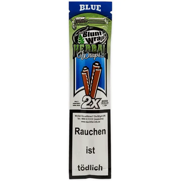 Blunt Wrap Herbal Blue 2er Pack inkl. 2 Tips Blaubeere Aroma 1