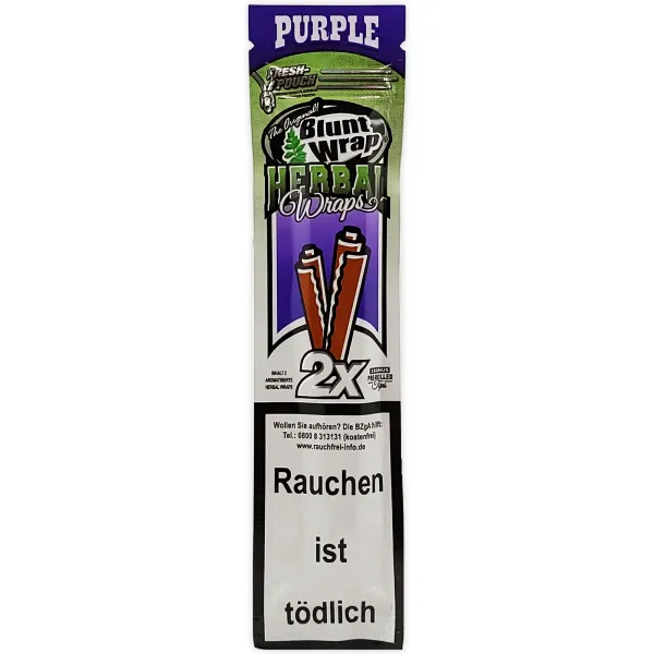 Blunt Wrap Herbal Purple 2er Pack inkl. 2 Tips Traube Aroma 1