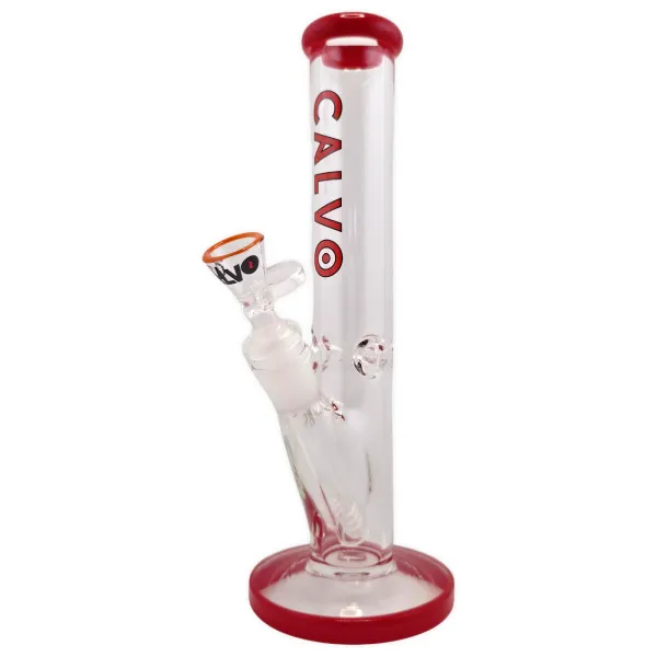 Glasbong CALVO® Straight Tube Premium Red 25cm 18.8 auf 14.5 Schliff 1