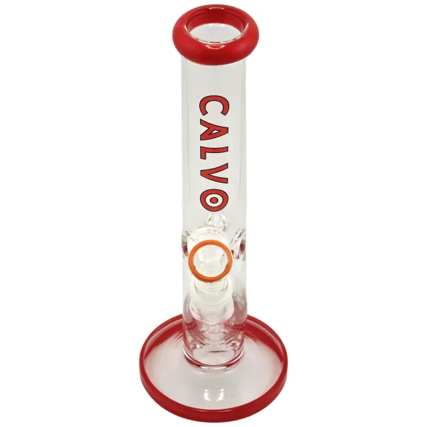 Glasbong CALVO® Straight Tube Premium Red 25cm 18.8 auf 14.5 Schliff 3