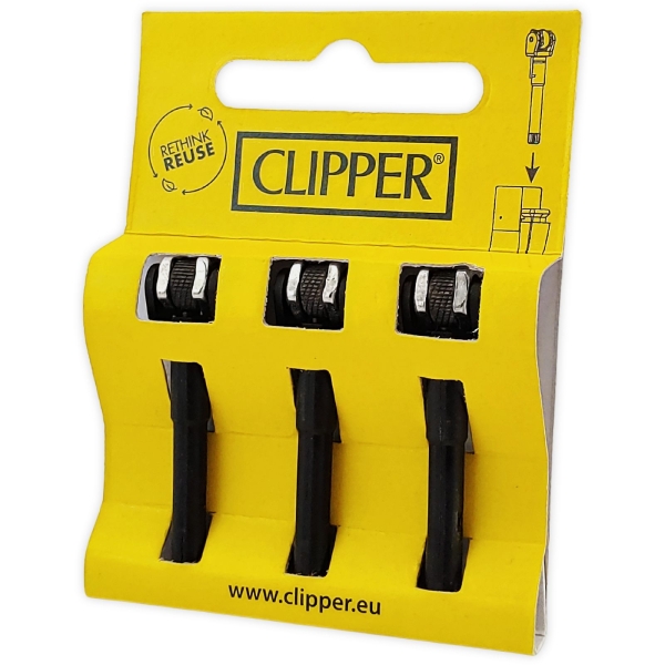 Clipper Large Flintsystem 3er Blister Nachrüstset Zündrad + Feuerstein 1