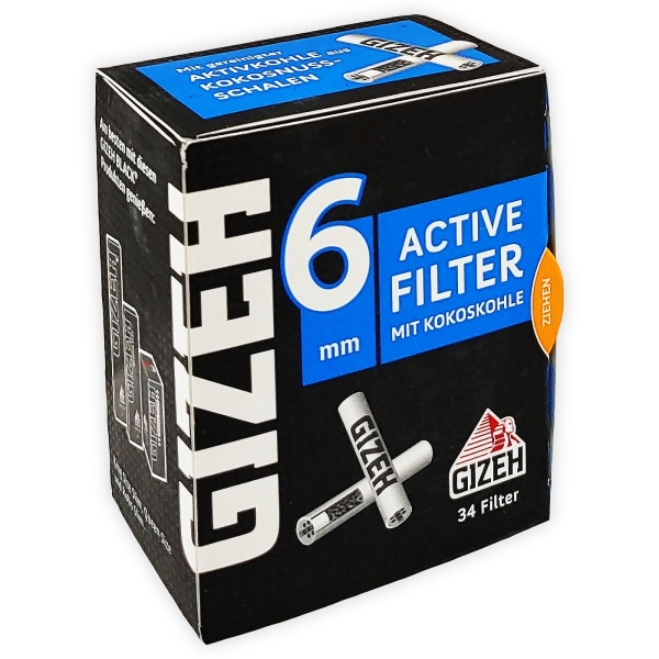 Gizeh Aktivkohlefilter Blau Extra Slim Ø6mm 34 Stück 1