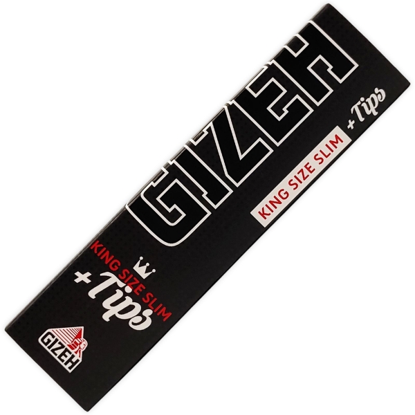 Gizeh Longpaper + Tips Black King Size Slim 34 Blatt + 34 Tips 1