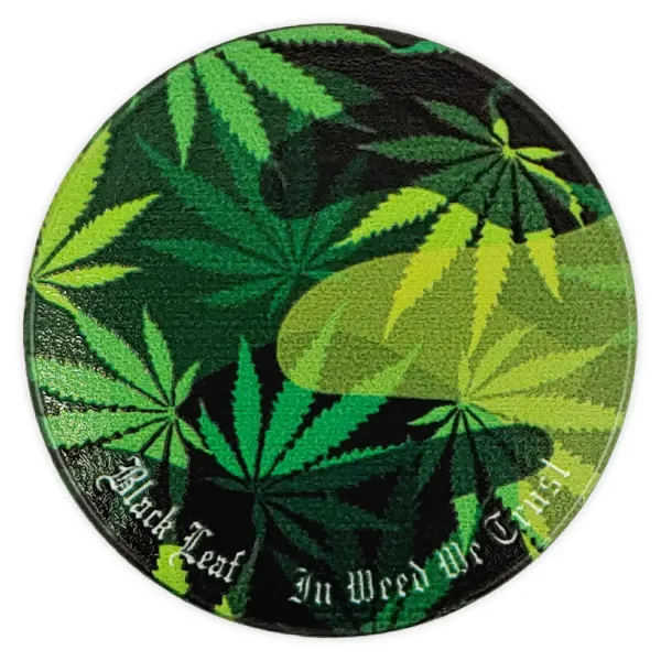 Black Leaf Grinder Camouflage Leafes 4-Part Ø 54mm Grün/Schwarz Alu CNC 3