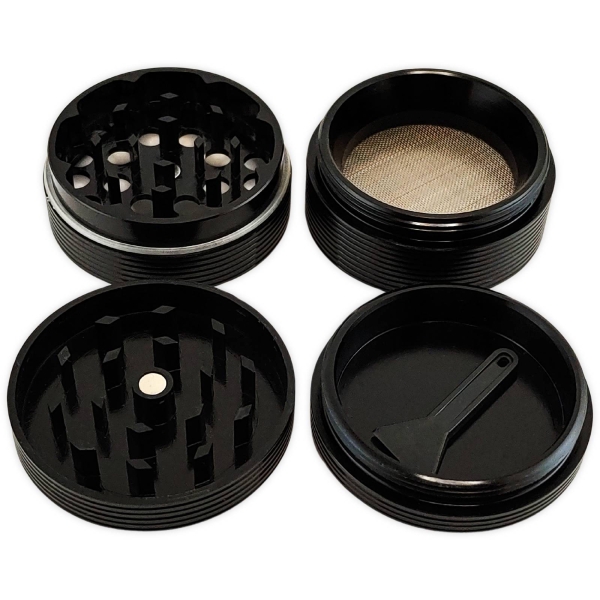 DIPSE Grinder Rippled Black 4-Part Ø 40mm Alu CNC 2