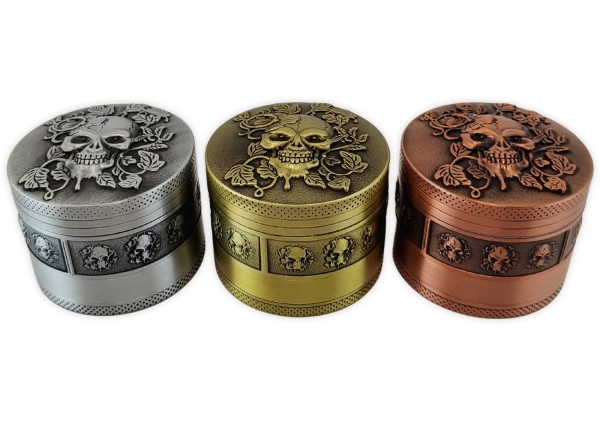 Excellent Skull with Ivy 4-Part Grinder Ø 50mm Zink verschiedene Farben 1