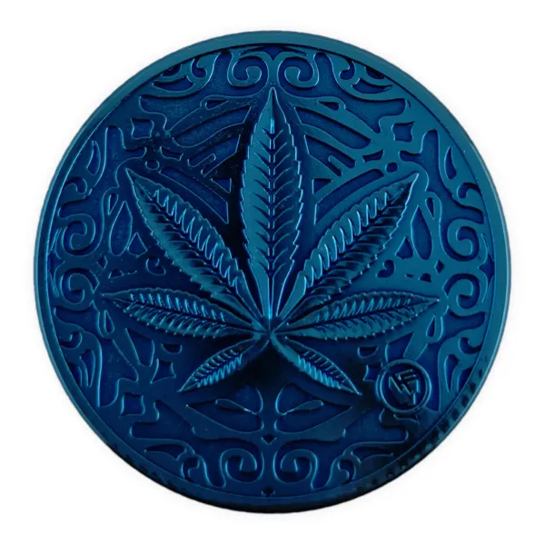 FIRE-FLOW 4-Part Grinder Icy Blue Trance Leaf Ø 50mm Blau Zink 2