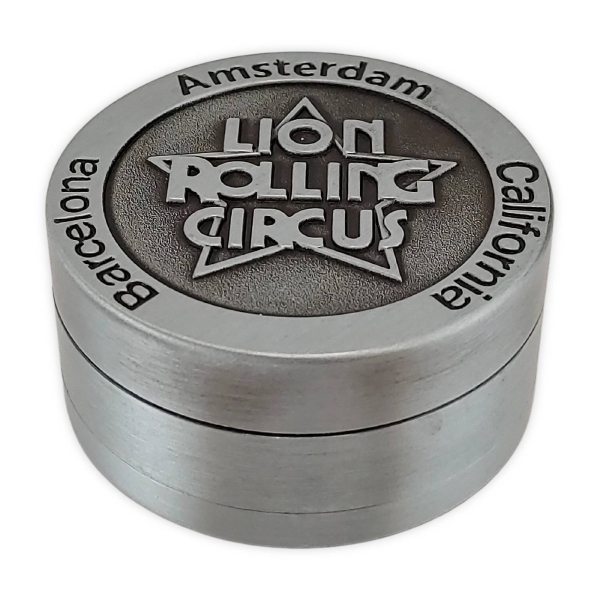 Lion Rolling Circus Worldwide 3-Part Grinder Ø 50mm Silber Zink 1