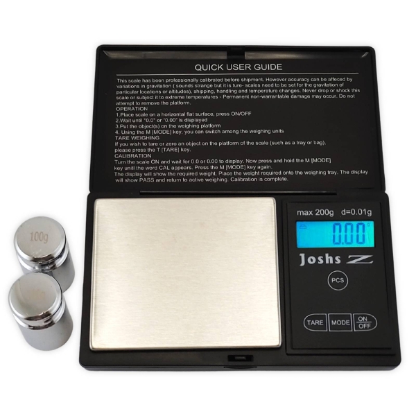 Digitale Feinwaage Joshs Z Serie 200g x 0,01g inkl. 2x Eichgewicht + 2x AAA Batterien 1
