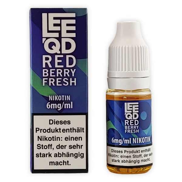 LEEQD Fresh Red Berry 10ml Liquid E-Zigarette 6mg Nikotin 1
