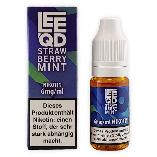 LEEQD Fresh Strawberry Mint 10ml Liquid E-Zigarette 6mg Nikotin 1