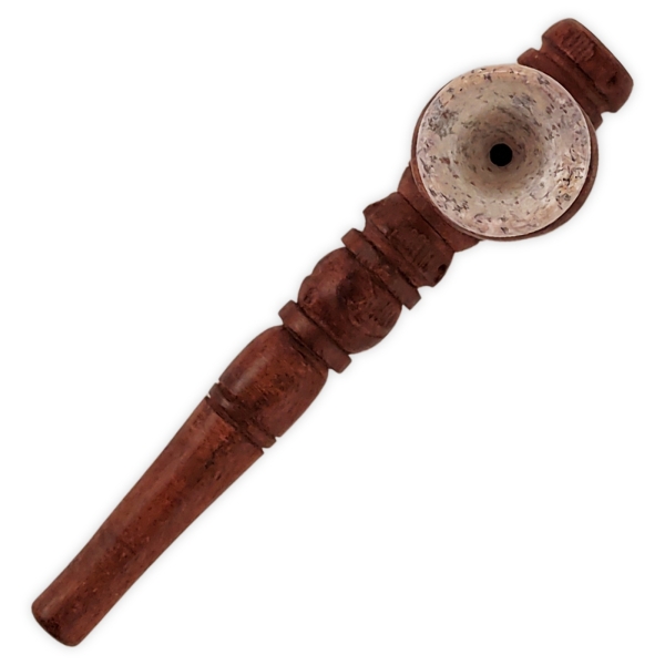 Holzpfeife Natur Pipe 12,5cm Farbe Braun 3-teilig 2