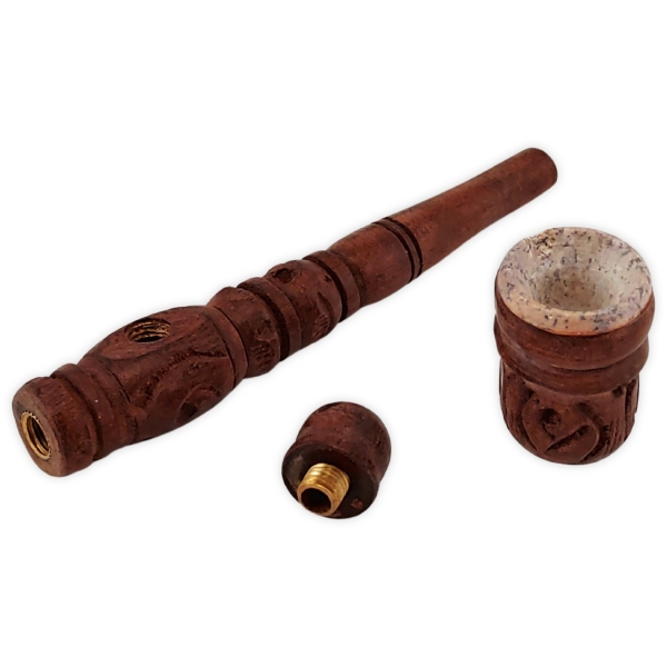 Holzpfeife Natur Pipe 12,5cm Farbe Braun 3-teilig 3