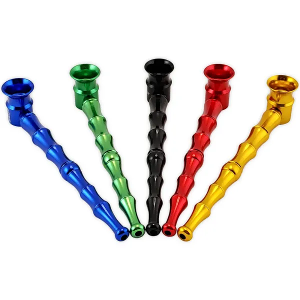 Metall Pfeife Ghodt Bambus Optik 13cm 2-teilig Farbauswahl 3
