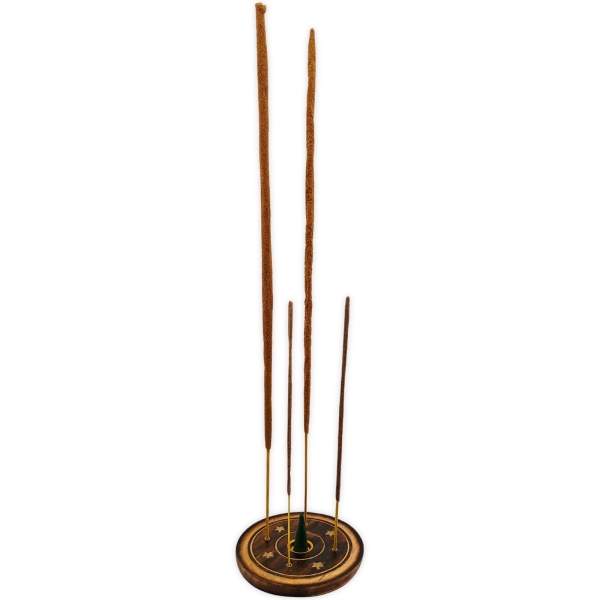 Runder Räucherstäbchenhalter Ø10cm Holz für 4 Sticks & 1 Räucherkegel 4