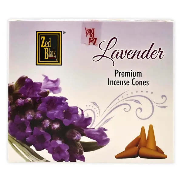 Zed Black Premium Räucherkegel Lavender Incense Dhoop Cone Indien 1